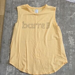 Barre3 Women's Sleeveless Yellow Muscle Tee